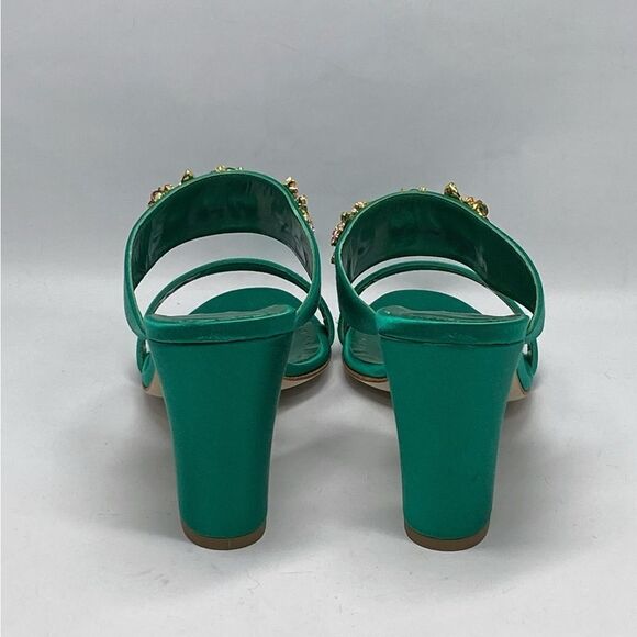 Manolo Blahnik 90MM Embellished Satin Mules size 40 - Picture 11 of 14